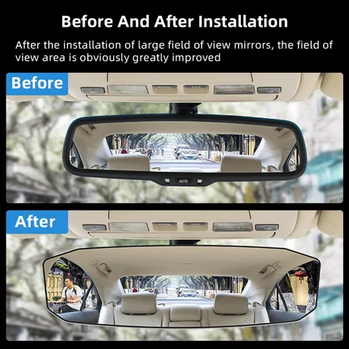 Vista 3 de Ziciner Espejo Retrovisor para Automóvil, Espejo Retrovisor Panorámico de Ángulo Amplio Interior con Clip de 11'', Espejo Extendido Antirreflejo
