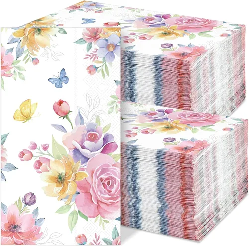 Vista 18 de gisgfim 100 piezas de servilletas de papel desechables con estrellas patrióticas para el 4 de julio, Día de la Independencia, servilletas