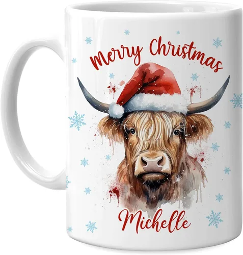 Vista 13 de Hyturtle Regalos personalizados para amantes de los osos – Taza de café de cerámica con nombre personalizado de oso con sombrero de Papá Noel