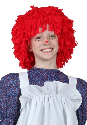 Vista 3 de Disfraz de Muñeca de Trapo para Adultos/Niños con Peluca Roja Multicolor
