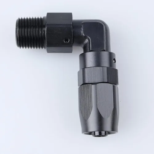 Vista 6 de AC PERFORMANCE 90 grados macho 1/2 "NPT giratorio a -8 AN manguera extremo montaje aluminio negro Swivel hose end adapter