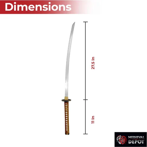 Vista 2 de MedievalDepot Samurai Celebration - Katana hecha a mano, en total, hoja de acero al carbono 1045 de 40 pulgadas, protector vibrante, mango de piel
