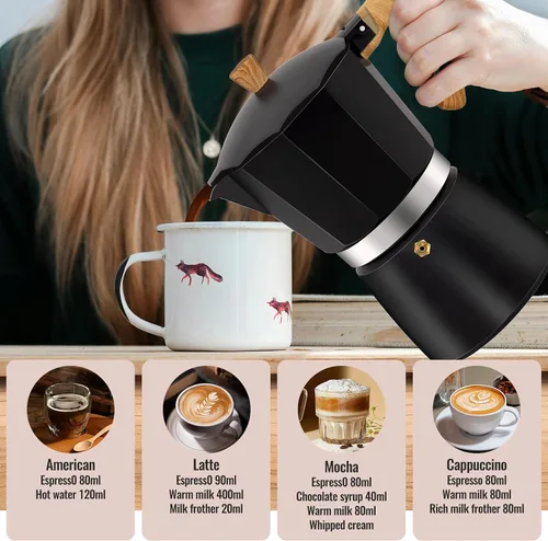 Vista 59 de Cafetera clásica de aluminio para 3 tazas Azul