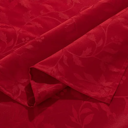 Vista 6 de joybest - Mantel de Navidad de jacquard elegante, mantel cuadrado de poliéster para decoración navideña, mantel para cenas festivas y reuniones Rojo