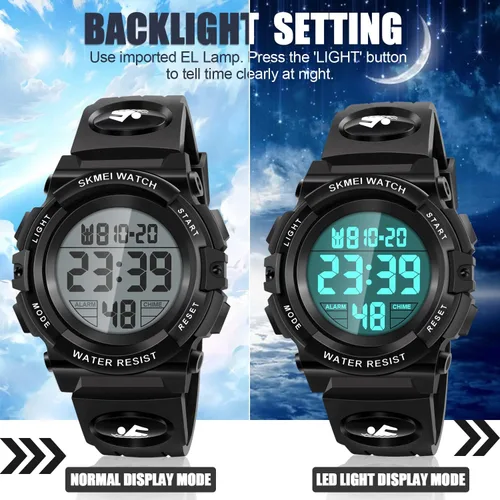 Vista 5 de Reloj impermeable multifuncional LED para niños - Regalos para niños
