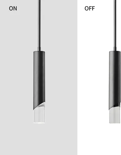 Vista 2 de Luces colgantes modernas en la cocina, mini lámpara colgante negra para dormitorio, mesita de noche, candelabro pequeño, lámpara colgante de techo