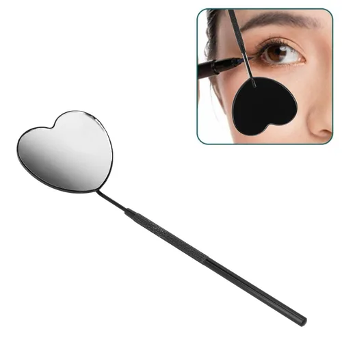 Vista 5 de Pssopp Espejo de extensión de pestañas, espejos de maquillaje de pestañas, espejo de pestañas en forma de corazón, espejo de pestañas profesional