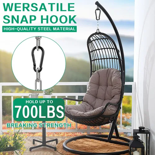 Vista 3 de Mosquetones de resorte con mosquetón, conector de cuerda resistente, clips de mosquetón pequeños de enlace rápido para interiores y exteriores