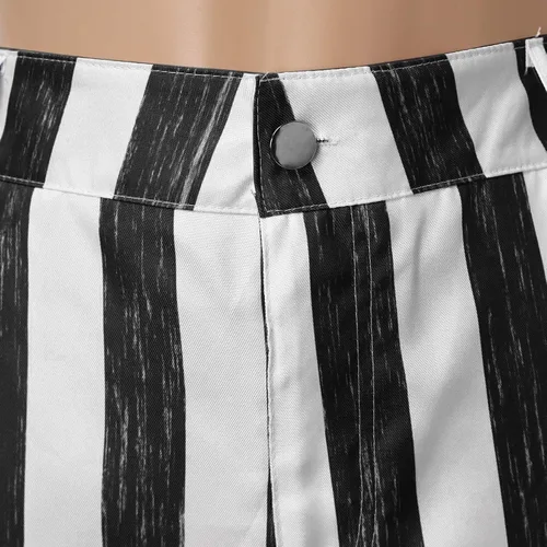 Vista 2 de Womens High Waist Trousers Womens Fashionable Loose Striped Color Contrast Tassel Flare Pants Mid Fashions for Women