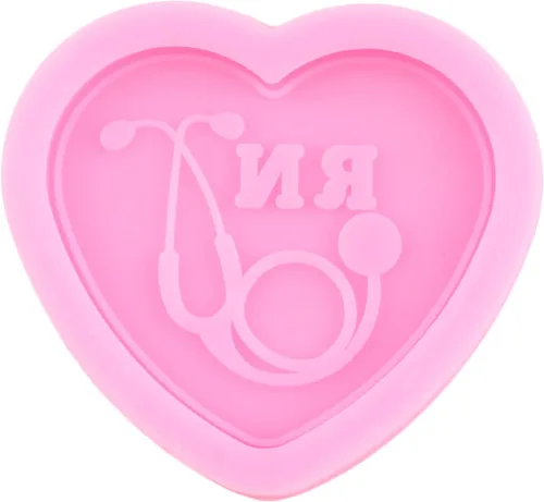 Vista 6 de Molde para llavero de silicona para camisa de enfermera, estetoscopio de corazón, molde de fundición con tema de médico, moldes de resina