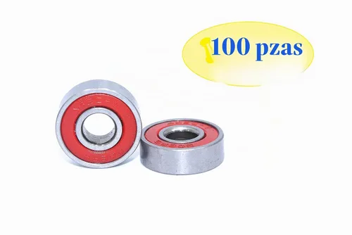 Vista 4 de FGen 100pcs Motor de bajo ruido dedicado 608RS Skateboard Bearing Fingertip Gyro Special Bearing (rojo)
