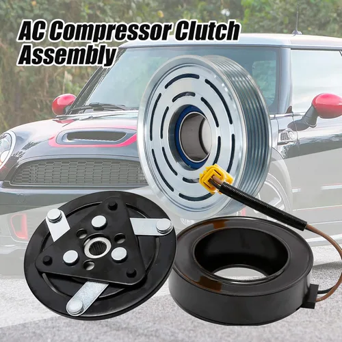 Vista 5 de Kit de reparación del embrague del compresor de CA Reemplazo de la bobina de la polea para MINI Cooper 2008-2013 4 Cyl 1.6L SD6V12 4.68" Polea