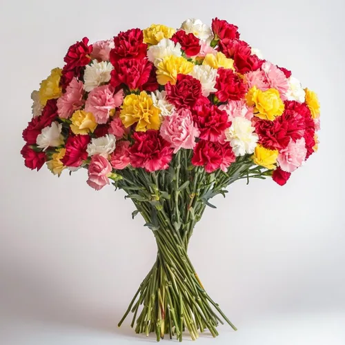 Vista 12 de GlobalRose 100 flores de clavel rojas - Claveles al día siguiente flores frescas para entrega Prime - Ramo fresco seleccionado a mano para Rojo