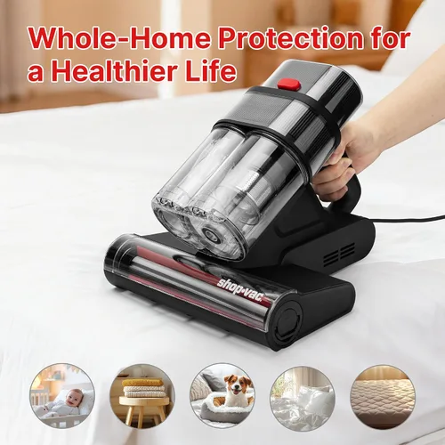 Vista 6 de Shop-Vac Aspiradora de colchón, potente aspiradora de cama de 14 KPa con luz UV-C de 253.7 nm, 36960 RPM/min de roscado, filtro HEPA y ultrasónico