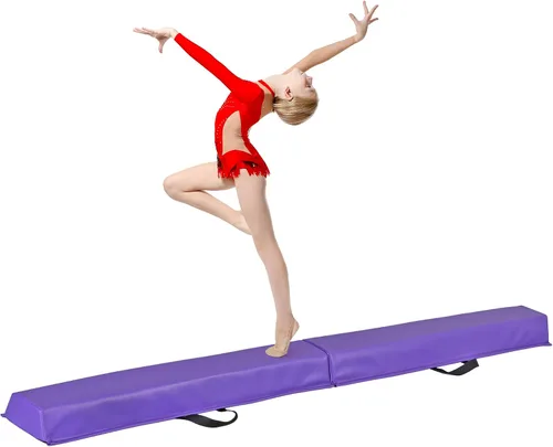 Vista 13 de Viga de Equilibrio Plegable de 6 y 9 Pies, Viga de Gimnasia de Suelo con Base Antideslizante para Niños y Adultos, Hogar, Gimnasio, Club, Escuela
