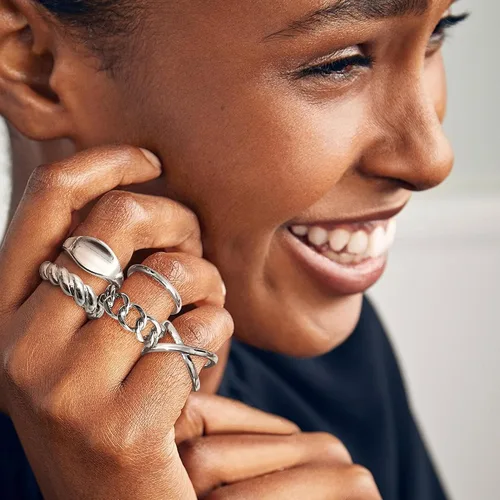 Vista 5 de HAIAISO Juego de 16 anillos gruesos chapados en oro de 18 quilates para mujer, chapados en oro de 18 quilates, trenzados, redondos, ajustables