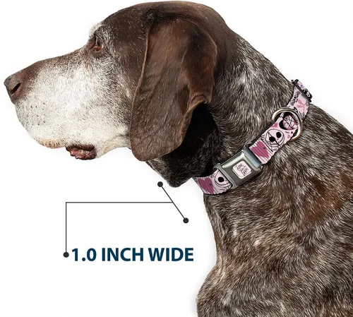 Vista 6 de Collar para mascotas de Disney, collar de perro, hebilla de cinturón de seguridad de metal, The Nightmare Before Christmas Jack and Sally Doodles