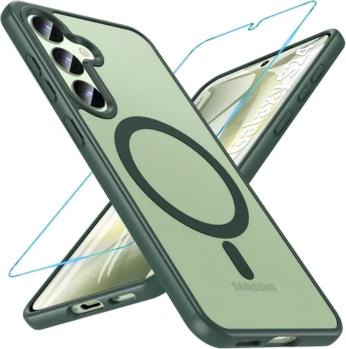 Vista 17 de OWKEY Funda magnética para Samsung Galaxy S23 de 6.1 pulgadas, para Magsafe con protector de pantalla, protección de grado militar, a prueba