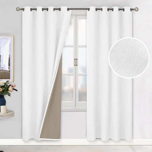Vista 29 de BGment - Cortinas blackout blancas para dormitorio de 84 pulgadas de largo, juego de 2 paneles, cortinas para dormitorio con aislamiento térmico