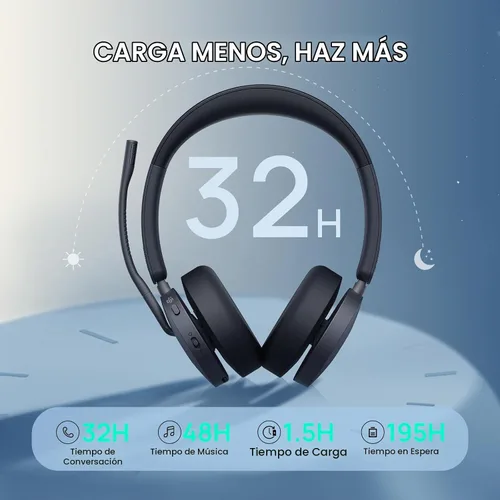 Vista 5 de Auriculares inalámbricos Yealink WH68 Duo DECT y Bluetooth 606ft Range