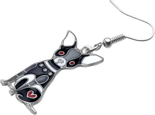 Vista 4 de Pendientes de aleación esmaltada de Chihuahua con diseño de gota para perro joyería para mujeres y niñas bonito regalo para cachorros