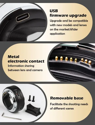 Vista 5 de VILTROX Adaptador de lente EF-L, adaptador de enfoque automático EF a L, anillo de control de convertidor de lente compatible con Canon EF/EF-S