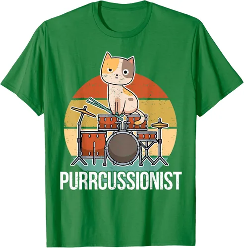 Vista 5 de Funny Percussion Drummer Drumming Drums Saying I Kitten Cat Camiseta, Negro, S