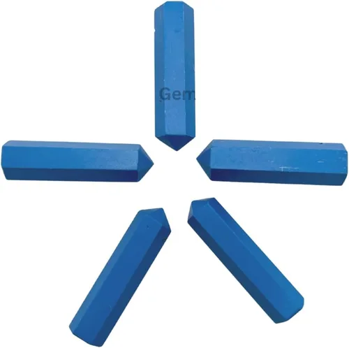 Vista 3 de GEMSCITE 5 lápices de aventurina azul, puntos curativos de cristal para hacer joyas, collares, envoltura de alambre, colgante, rejillas de cristal