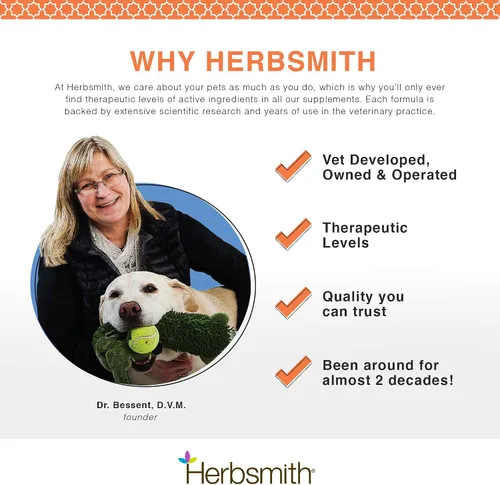 Vista 8 de Herbsmith Dolores de confort – Alivio del dolor a base de hierbas para perros + gatos – para dolores de mascotas + dolores – Suplemento