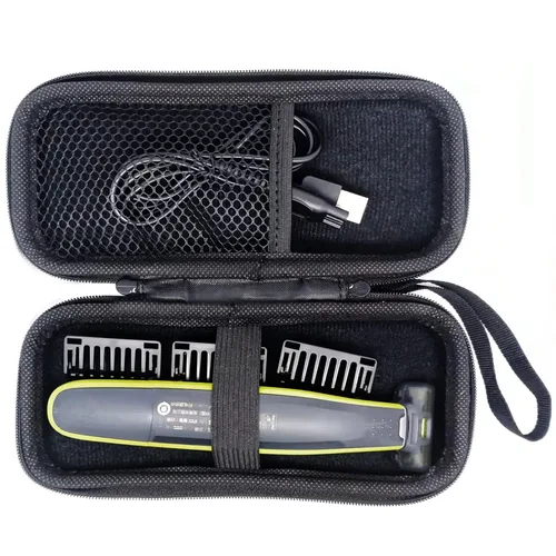 Vista 3 de LinMei Estuche de viaje de almacenamiento duro compatible con Micro Touch Solo recortadora y afeitadora de cuerpo completo, resistente y protectora