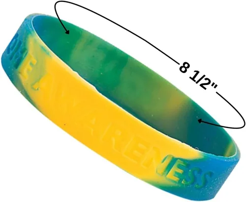 Vista 4 de Fun Express - Pulsera de silicona Down Synd Awareness - Joyas - Pulseras - Pulseras de goma - 12 piezas