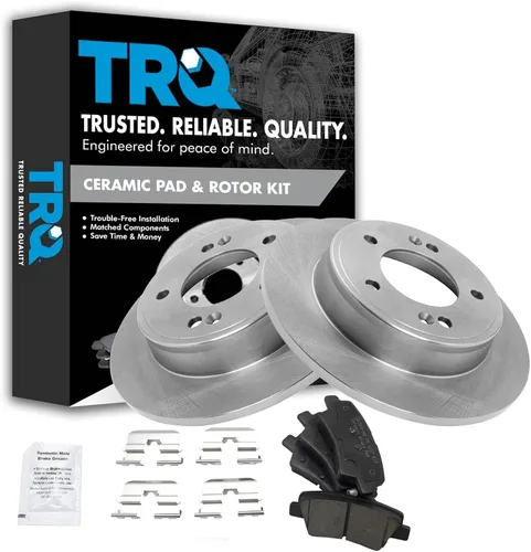 Vista 63 de TRQ Juego de pastillas de freno y rotor de cerámica trasera compatible con Honda Accord V6 1998-02 3.0L con frenos de disco traseros 02-06 Acura RSX