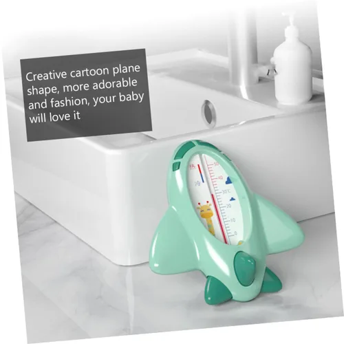 Vista 8 de Termómetro de baño en forma de avión de dibujos animados PP Material Monitor de temperatura del agua para bañera piscina y pecera seguro y suave