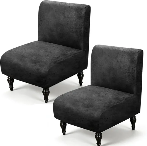 Vista 19 de ANARACHON Funda para silla decorativa sin brazos, extraíble, lavable, antideslizante, protector de muebles para el hogar, hotel, sala de estar