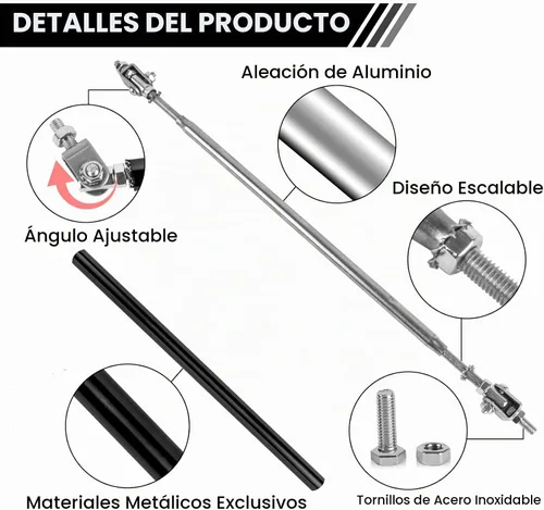 Vista 3 de Varillas de soporte divisoras, varillas de puntal divisor universal de 7.87 pulgadas, barra de puntal de labio frontal ajustable, 2 piezas, difusor