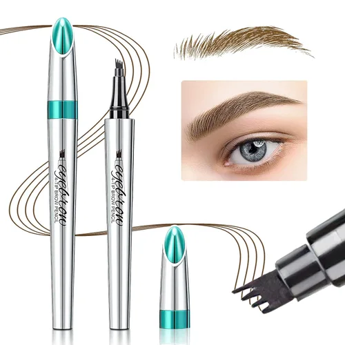 Vista 11 de Lápiz de cejas Microblading Pen Micro 4 Point Brow Pen Lift & Snatch Maquillaje de cejas de larga duración Impermeable y a prueba de manchas Cabello