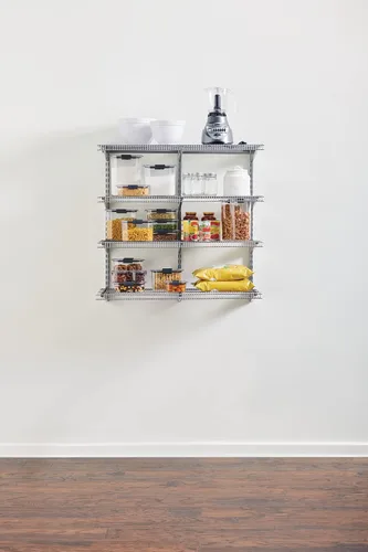 Vista 7 de Rubbermaid Sistema de estantes de organización de despensa de 36 pulgadas, montaje directo en pared, 4 estantes y kit de accesorios de montaje