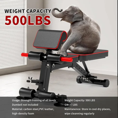 Vista 5 de Z ZHICHI Banco de pesas ajustable, bancos de entrenamiento de fuerza para entrenamiento de cuerpo completo, capacidad de 880 libras, juego de banco