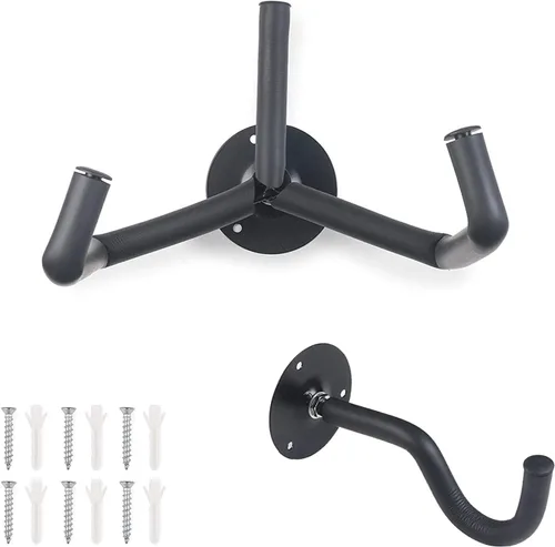 Vista 4 de Soporte de pared para guitarra acústica y eléctrica, ukelele, banjo y mandolina (2 paquetes)