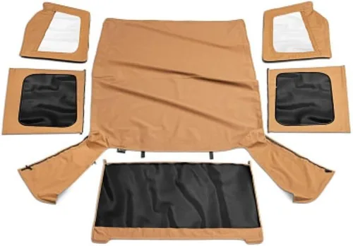 Vista 8 de RAMPAGE PRODUCTS Rampage Factory Replacement Soft Top de Repuesto con Fundas para Puertas Vinilo, Mezclilla Negra con Ventanas Transparentes Negro