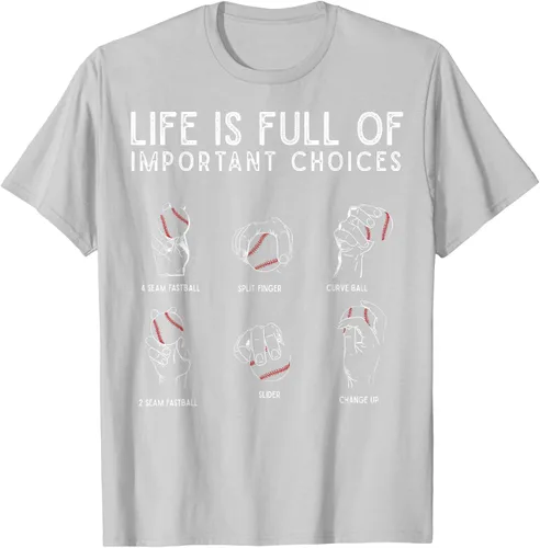 Vista 76 de Tipos de béisbol Pitches Life Choices Jugador Camiseta