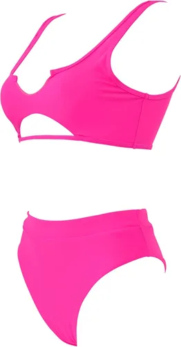 Vista 2 de SUUKSESS - Conjunto de bikini de 2 piezas para mujer, brasier con efecto realce y cintura de talle alto