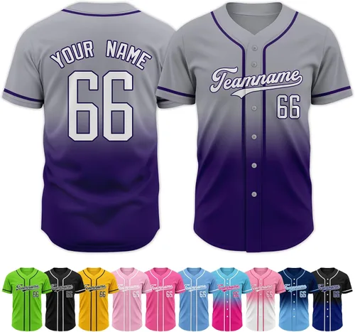 Vista 46 de Custom Baseball Jersey Stitched Personalized Name Number Baseball Shirts Sports Uniform for Men Women Boy