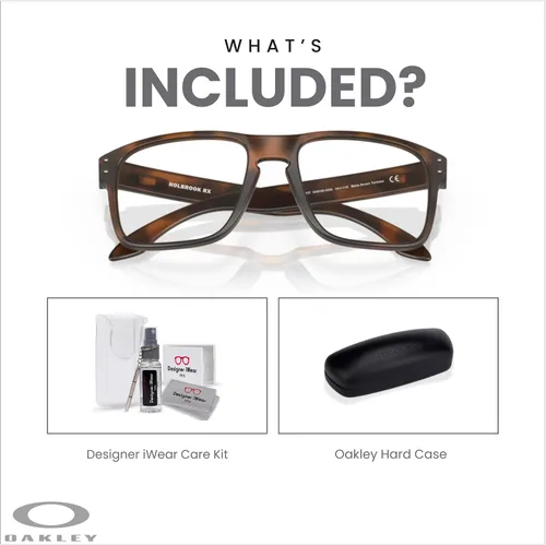 Vista 2 de Oakley Holbrook - Lentes cuadrados OX8156 para hombre + paquete con kit de gafas de diseñador iWear