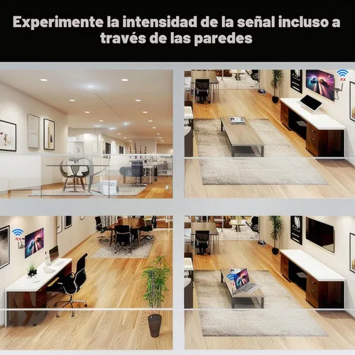 Vista 6 de Transmisor y receptor HDMI inalámbrico, kit extensor de 1 a 2, 656 pies de largo alcance, estable 1080P, 5 GHz 0.05 s con botón de privacidad, Plug