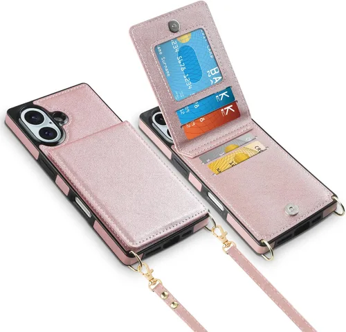 Vista 40 de Vofolen - Funda tipo cartera para iPhone 11 con tarjetero y bloqueo RFID, color negro Crossbody Adjustable Strap Purse Magnetic Clasp Heavy Duty