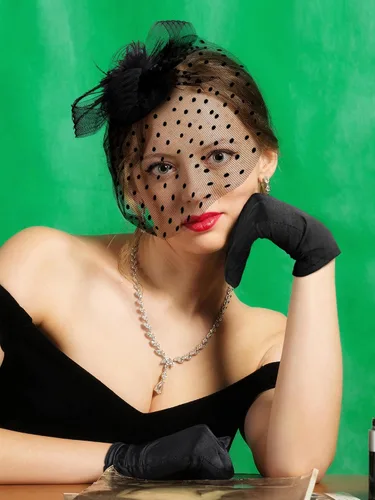 Vista 4 de SATINIOR Tocado de los años 50 para mujer, sombrero de velo fúnebre, sombrero de fiesta de té y guantes, pastillero, sombrero de cóctel