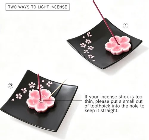 Vista 5 de Soporte de cerámica japonesa hecho a mano para incienso o quemador de incienso, bandeja única para recoger cenizas y regalo decorativo, decoración