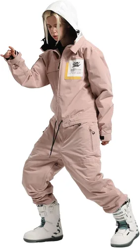 Vista 3 de Trajes de esquí de una pieza para mujer, impermeables, resistentes al viento, traje de nieve aislado, para deportes de nieve
