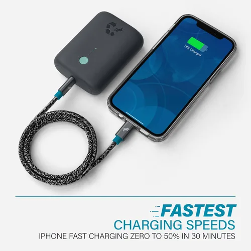 Vista 2 de Nimble Cable USB C a Lightning de 9.8 ft/10 pies [certificado Apple MFi] Cable de iPhone tipo C cargador de iPhone de carga rápida compatible